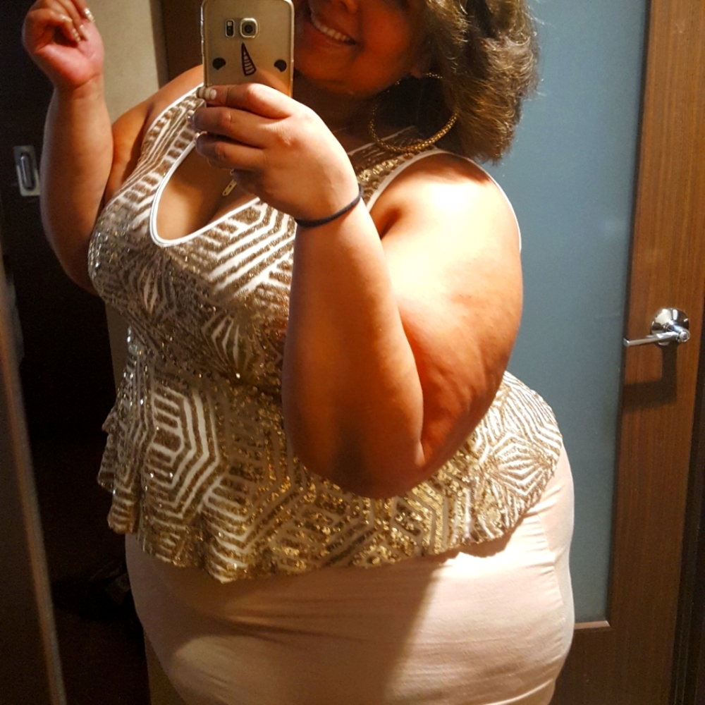 Gold sequins peplum top